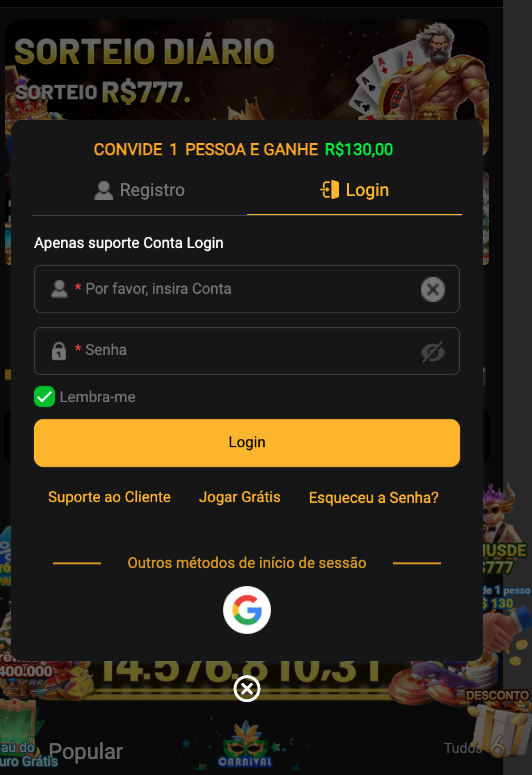 Aplicativo móvel 1PRA1BET